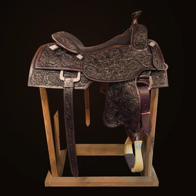 Cowhorse full tooled saddle, right profile